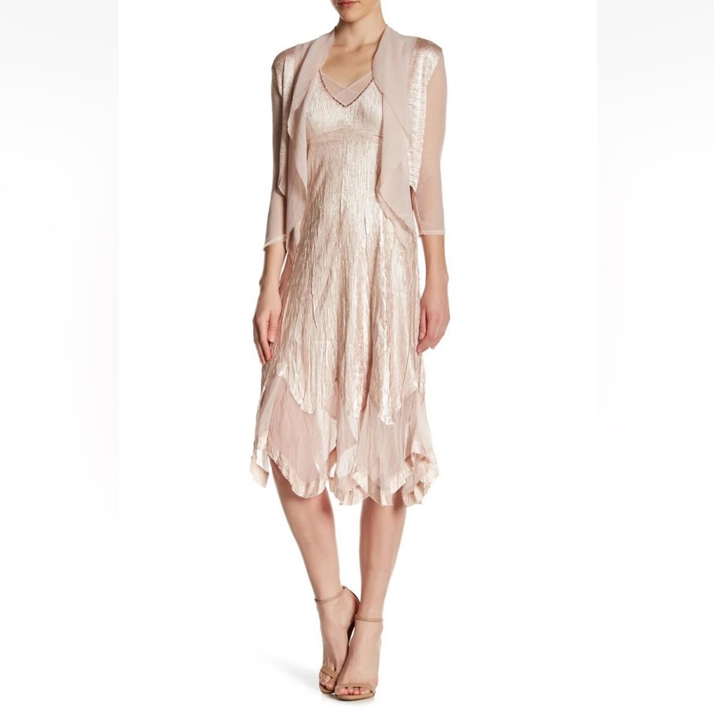 Komarov Crinkled dress with matching jacket NWT (flaw)